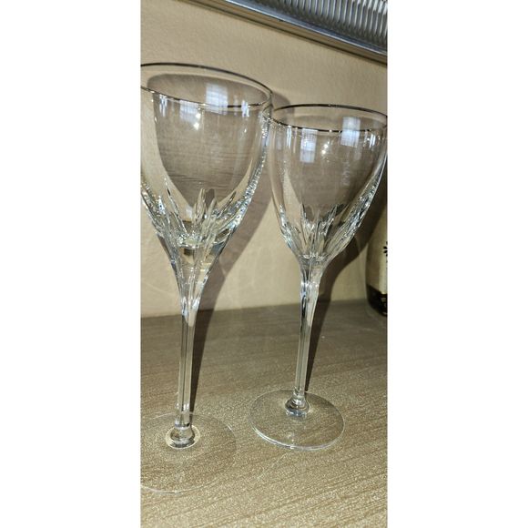 Lenox Crystal Firelight Platinum Water Goblets Set of 2 - Picture 11 of 13